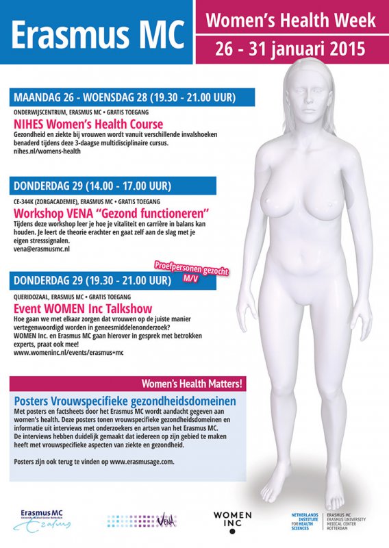 Erasmus MC - drukwerk Women's Health Week